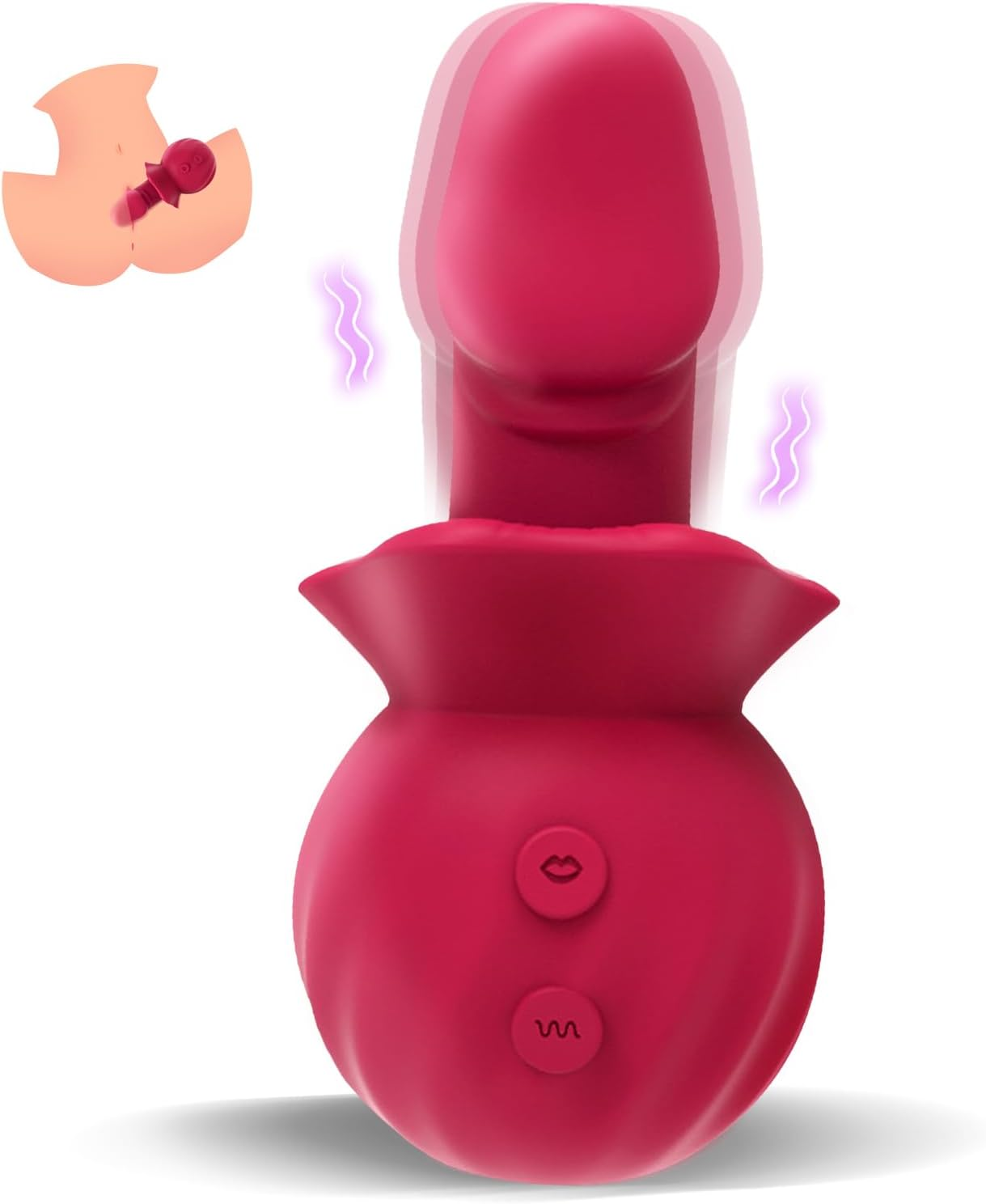2024 Newest Rose Waterproof Silicone Toy, Rose Red Toys Relaxing Toy for Couple Women Men Adult image number 2