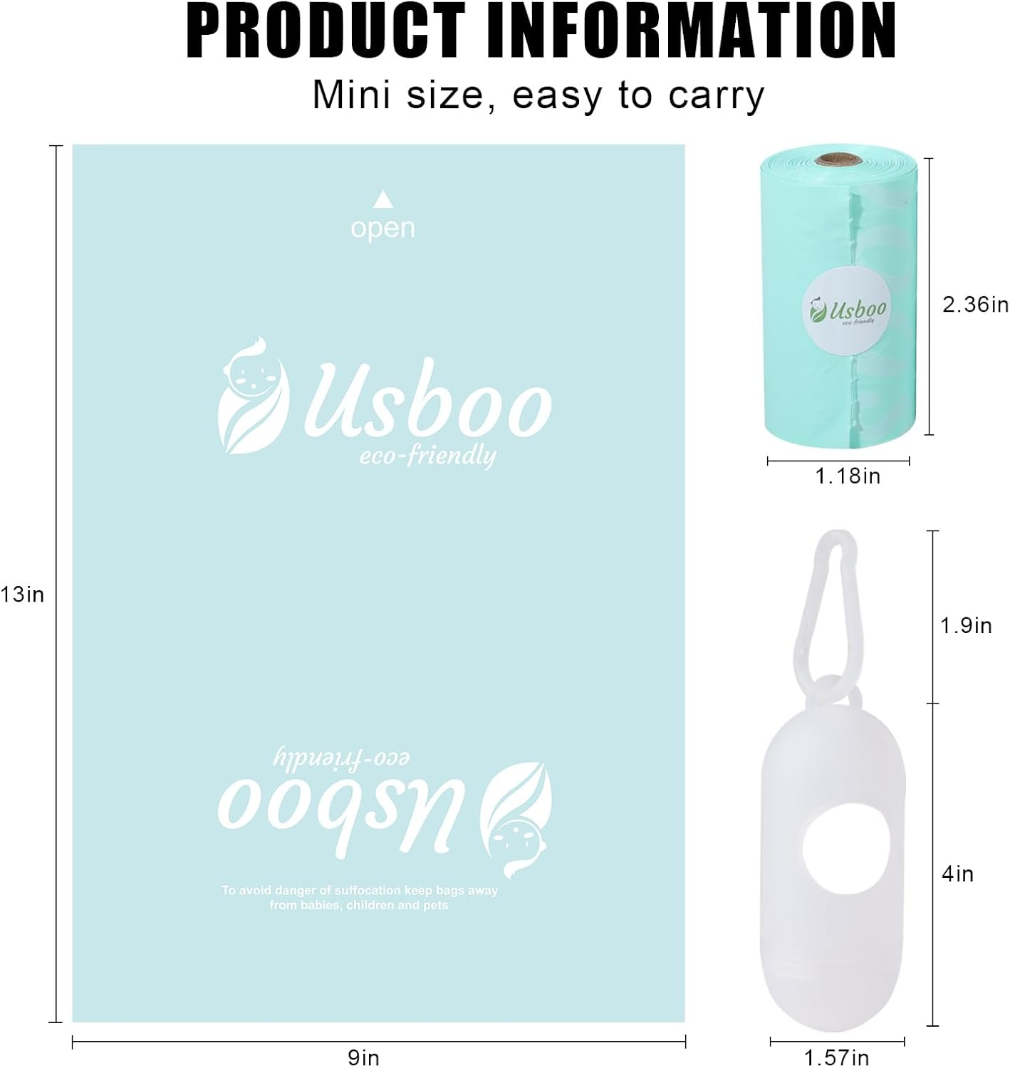 Diaper Bags Disposable for Baby - Fresh Powder Scent, 8 Refill Rolls (120 Pack) Diaper Trash Bags with Dispenser, Diaper Bag Accessory image number 3