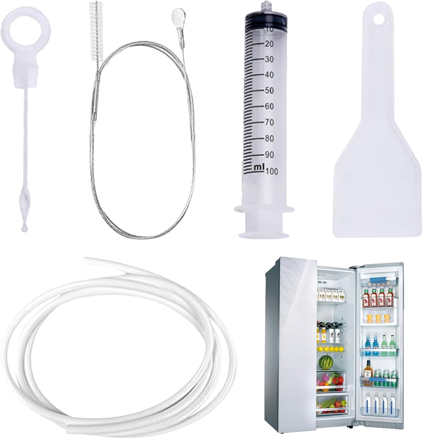 Refrigerator Cleaning Set Cleaning Brush Cleaner, Refrigerator Drain Cleaner, Drain Cleaning, Refrigerator Cleaning Set, Drain Brush Drain, Fridge Cleaner Drain Hole Defrost Spray