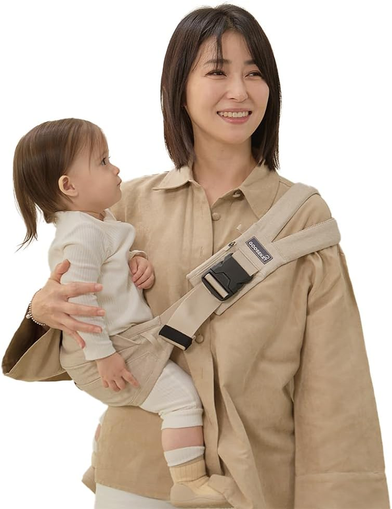 GOOSEKET 365 Toddler Carrier, 100% Cotton, Lightweight, Easy-To-Use, Portable, Suitable from 6-48 Months, Supports up to 44LBS (Khaki)