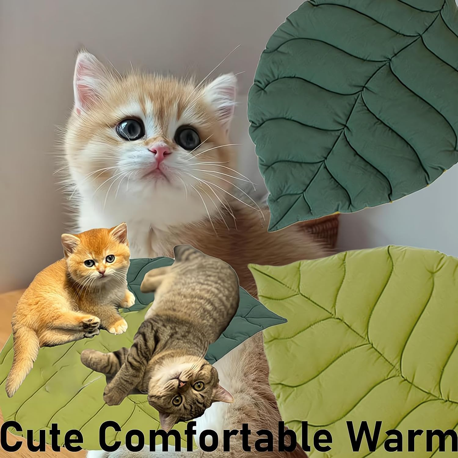 REGODI Double-Sided Floor Mat Cover Pad for Cats and Dogs, Warm and Comfortable Cartoon Cat Bed, Indoor Pet Accessories image number 3