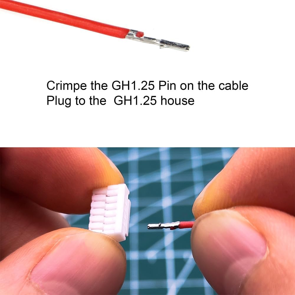 GH1.25 Connectors and Crimp Terminal Kit Compatible with JST GH Connectors Plugs 1.25Mm Pitch for Pixhawk Cube 6C 6X Pixhawk4 Drone Flight Controller