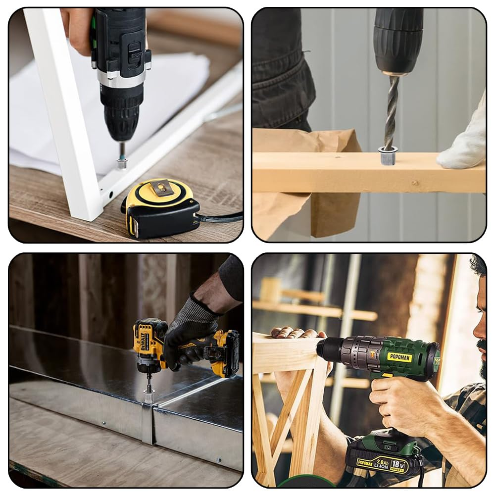 TOMVAES 100PCS M6 Rivet Nuts,Rivet Nuts,Nut Inserts,Flat Head Threaded Insert Nuts Rivnut for Automotive, Furniture, Decoration,Aluminum