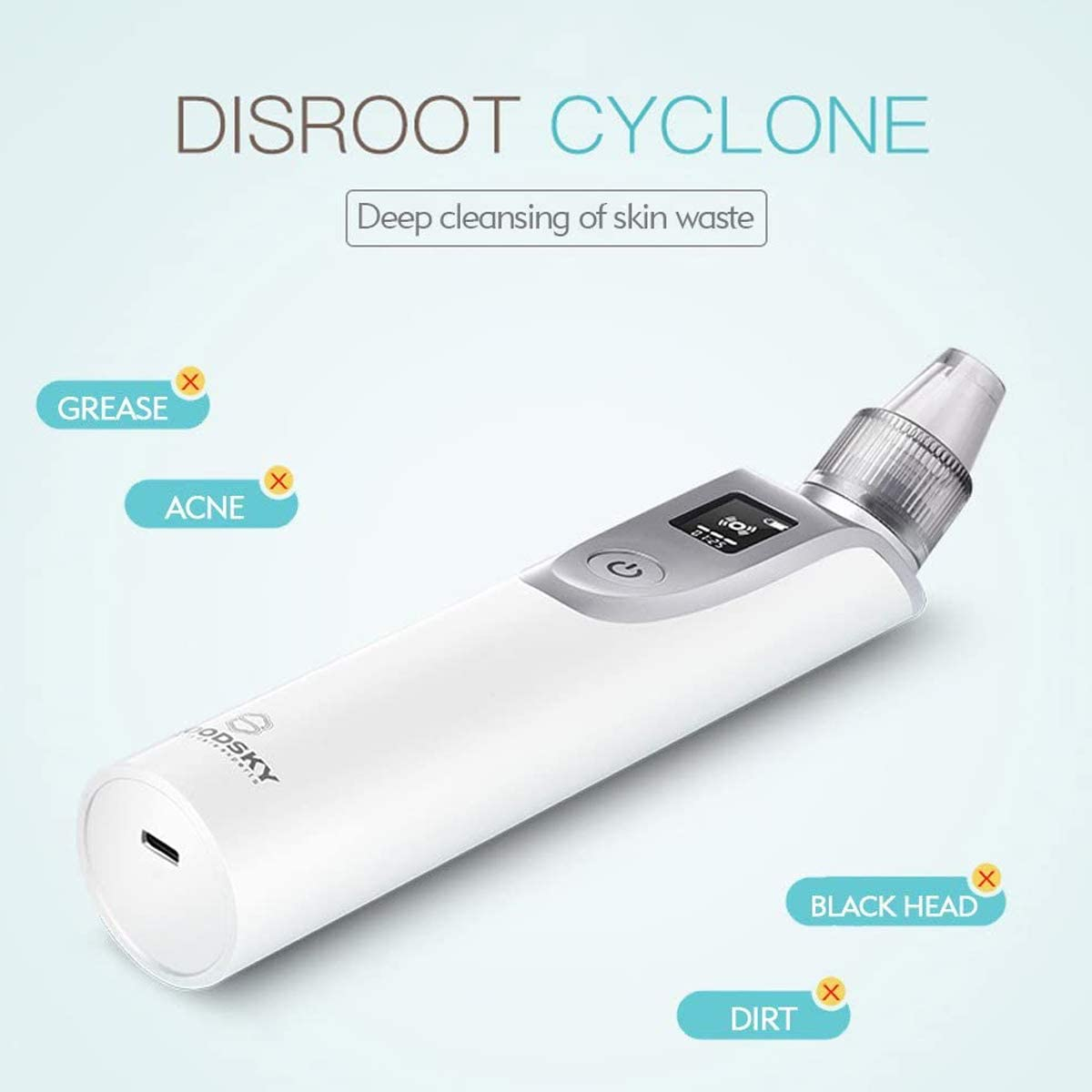 X7 Blackheads Remover, Blue and Red Light Beauty Instrument Facial Skin Care Tools with LED Display image number 5