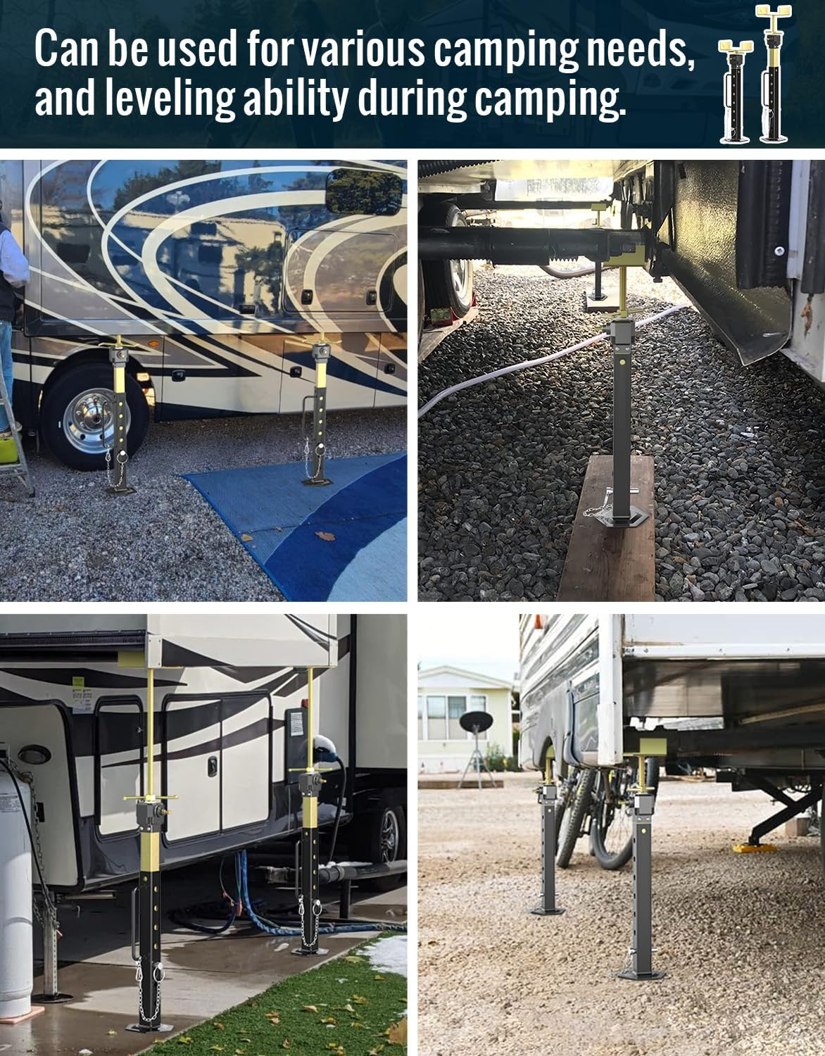 2025 Upgraded RV Slide Out Supports Stabilizer Jacks, 1 Pack [Allow Drill Adjust] 16" to 36" Adjustable Slide Out Support Jacks, Camper and Travel Slide Out Stabilizer Jacks, Supports up to 5,000 Lbs image number 5