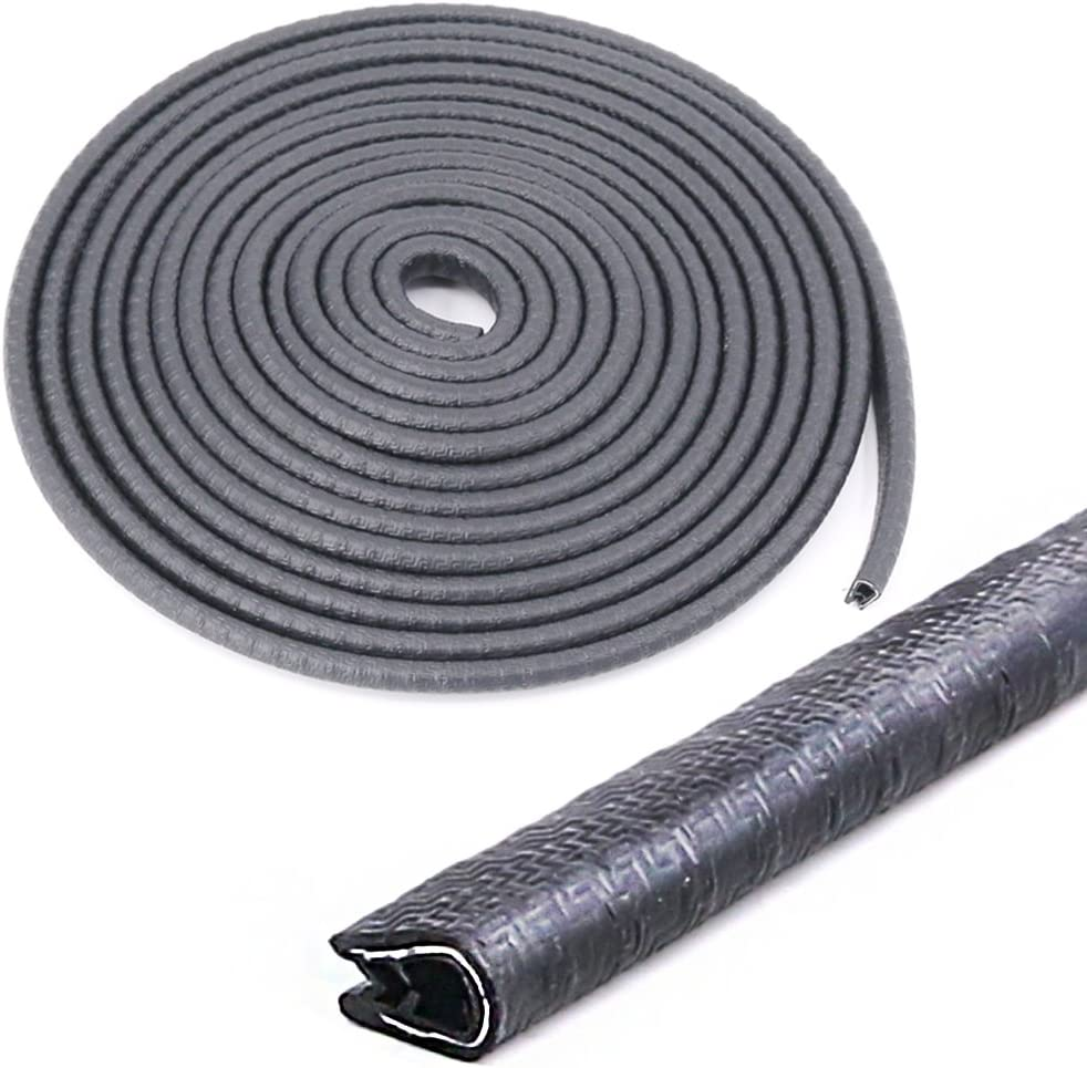 Swpeet 16Ft (5M) U Shape Universal Rubber Seal Protector Guard Strip Car Door Edge Guards for Most Cars Metal Edges - Virtually Invisible Durable and Cleanly Removable Design