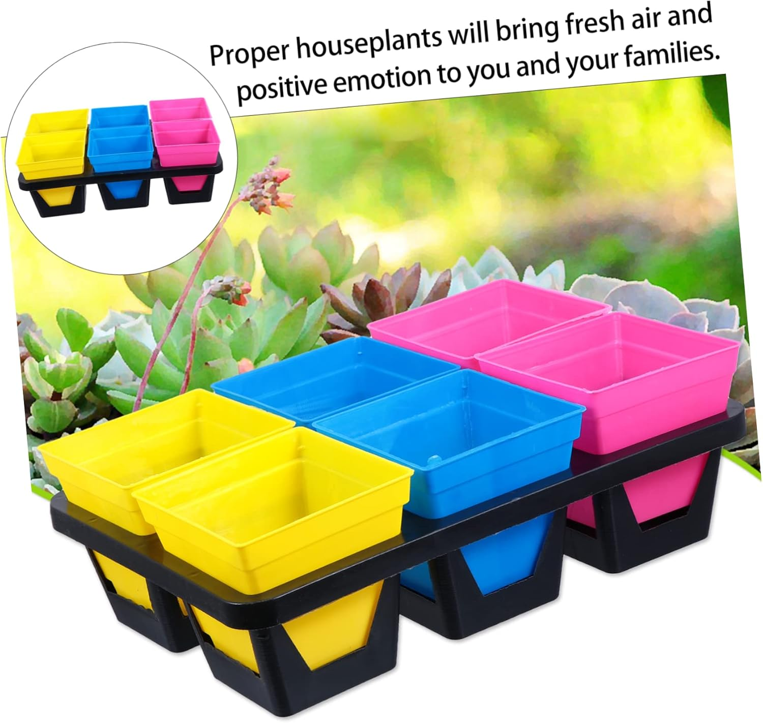 SUPVOX Plastic Seedling Dish Bracket Moving Pots for Wheatgrass Vanilla Radish Chinese Cabbage image number 6