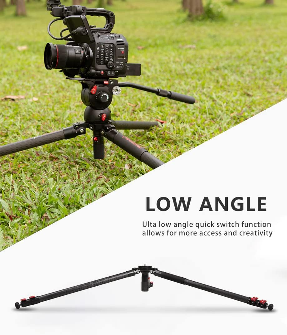 IFOOTAGE Tripod Gazelle TC7, 61&rdquo; Carbon Fiber Video Camera Tripod with Quick Fastbowl, Payload 19.8 Lbs image number 3