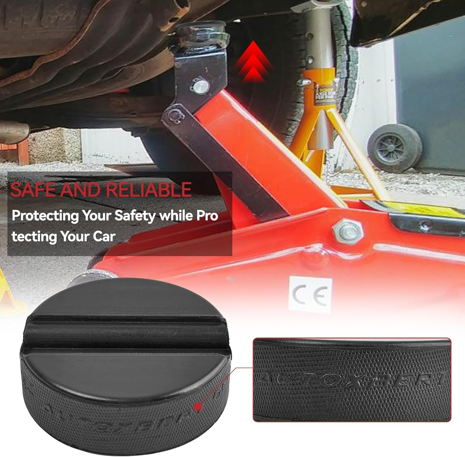 Trolley Jack Rubber Pad for Jack Stands, Slotted Frame Rail Protector for VW, Audi, Skoda, Seat, Pinch Weld Protector for Car Lifting Durable Anti-Slip Design image number 3