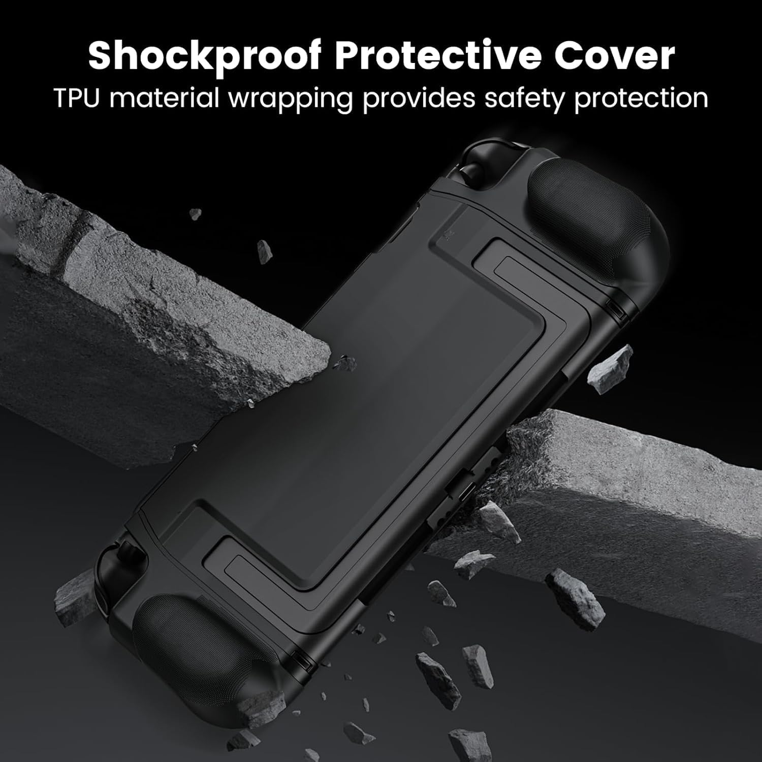 Grip Case Compatible with Switch 2,With 6 Rocker Cap, Slim Dockable Protective Case Compatible with Switch 2,TPU Splice Hard Console Cover like a Real Gamepad with Shock Absorption and Scratch Protection image number 3