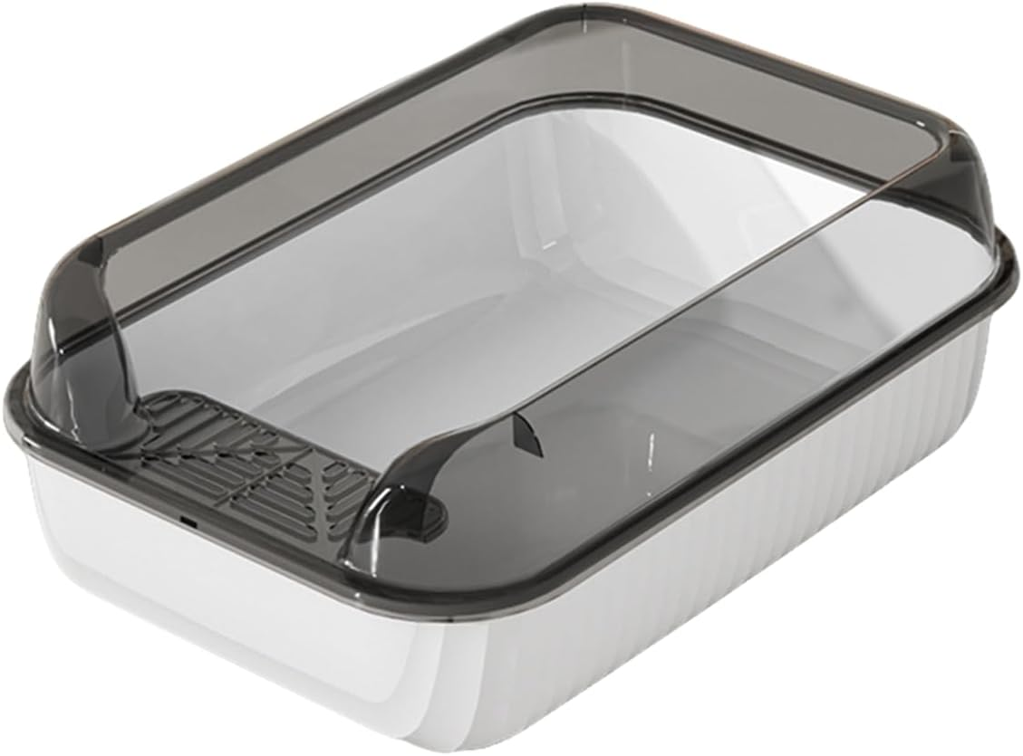 Deep Pan Large Cat Litter Box, Deep Pan Litter Pan, Spacious Size for Large Cats, Washable, BPA Free, 20 * 14In（Free Scoop） (Green)