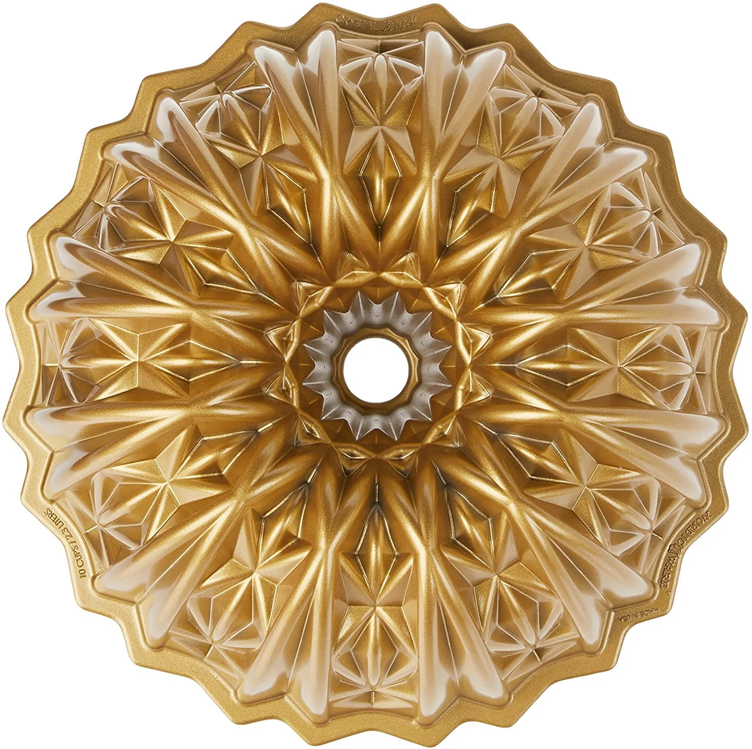 Nordic Ware USA Cut Crystal Cast Aluminium Bundt Pan, Gold, 25.5 X 25.5 X 9.5 Cm