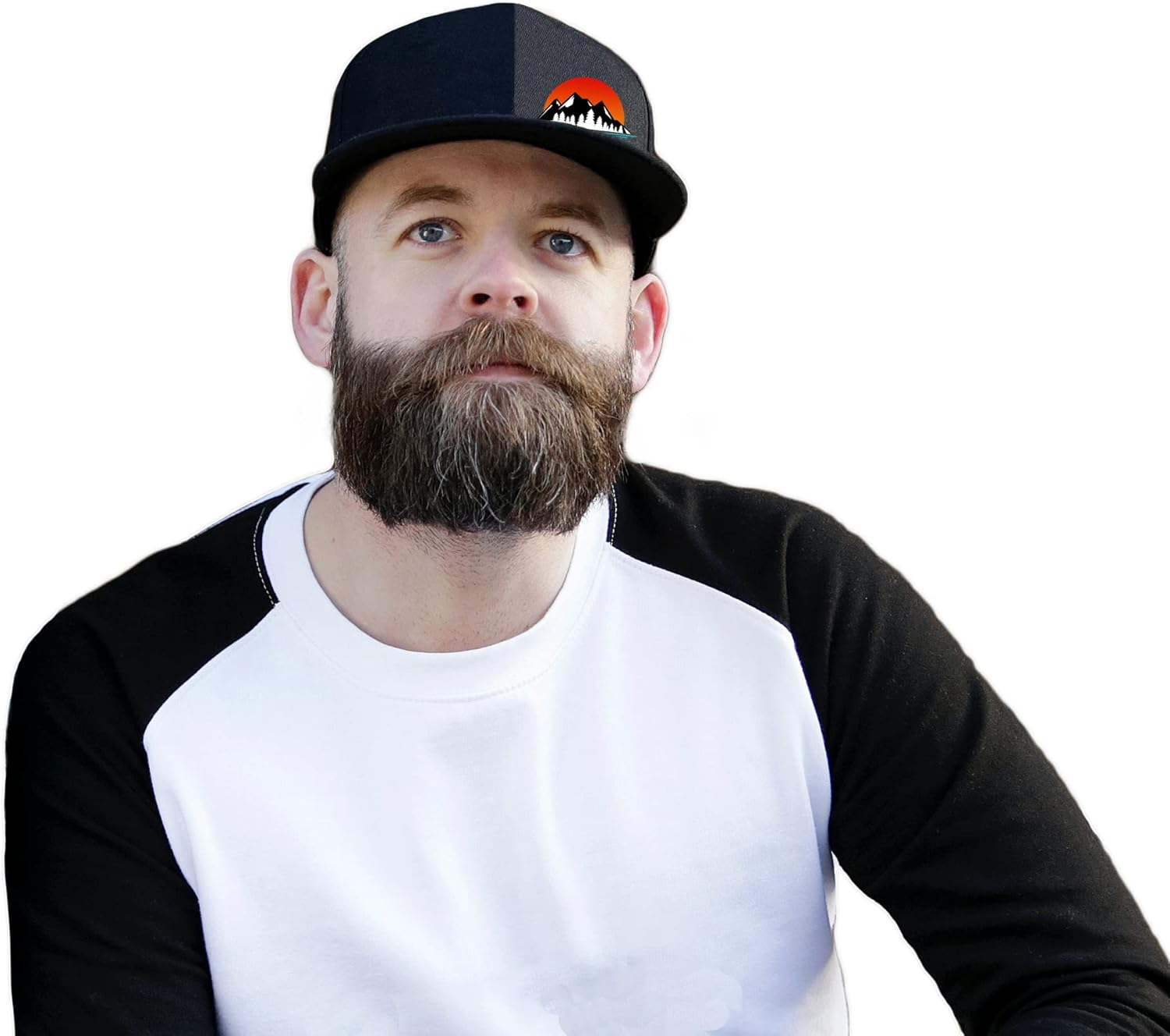 Flat Bill Hats for Men Womens Black Baseball Caps Mens Snapback Hats Flat Brim Snap Backpack Hat for Boy Fitted Hiking Hat image number 6