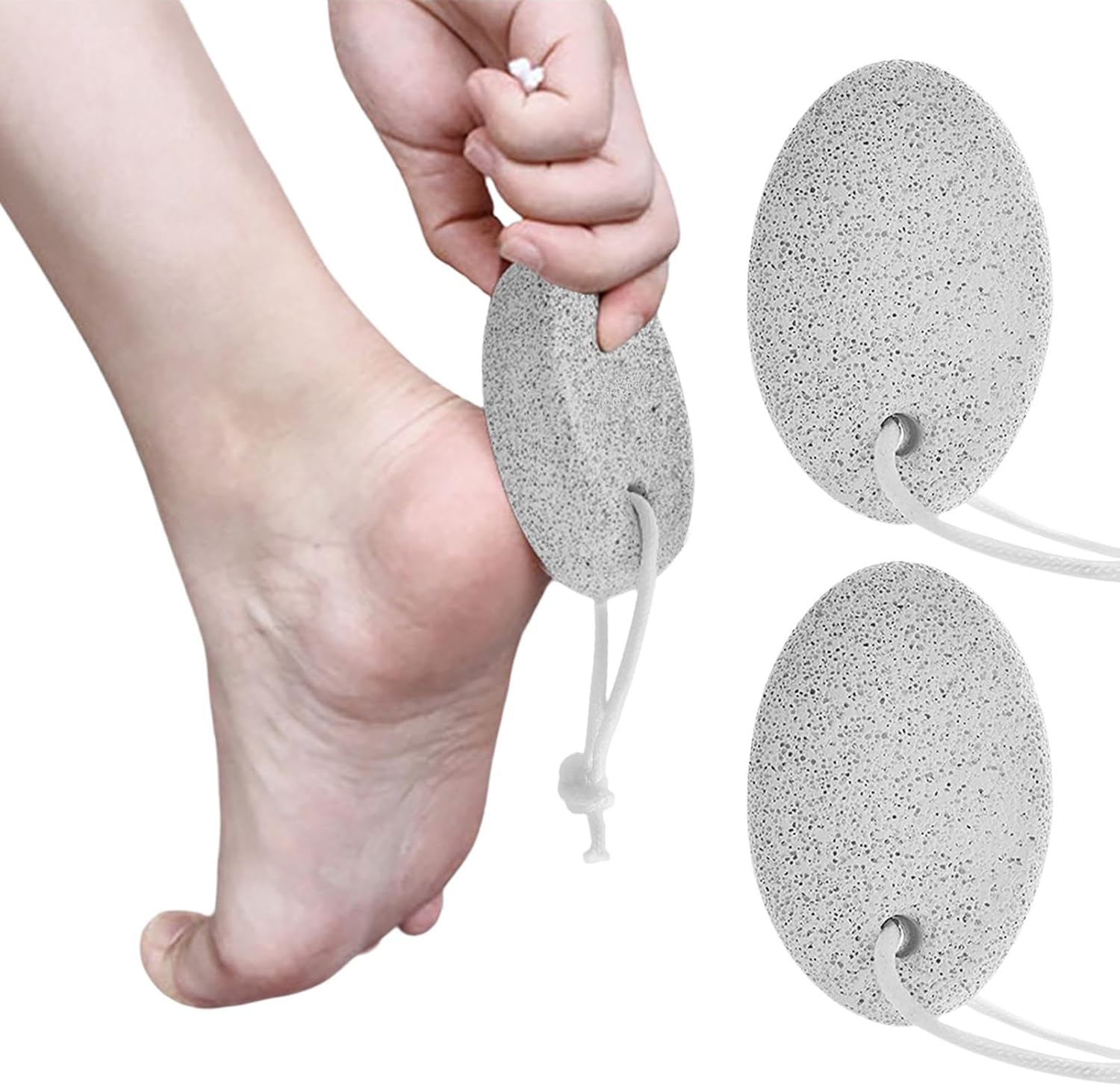 2PCS Natural Foot Pumice Stone for Feet,Lava Pedicure Tools Hard Skin Callus Remover for Feet and Hands,Foot File Exfoliation to Remove Dead Skin,And Callusess image number 2