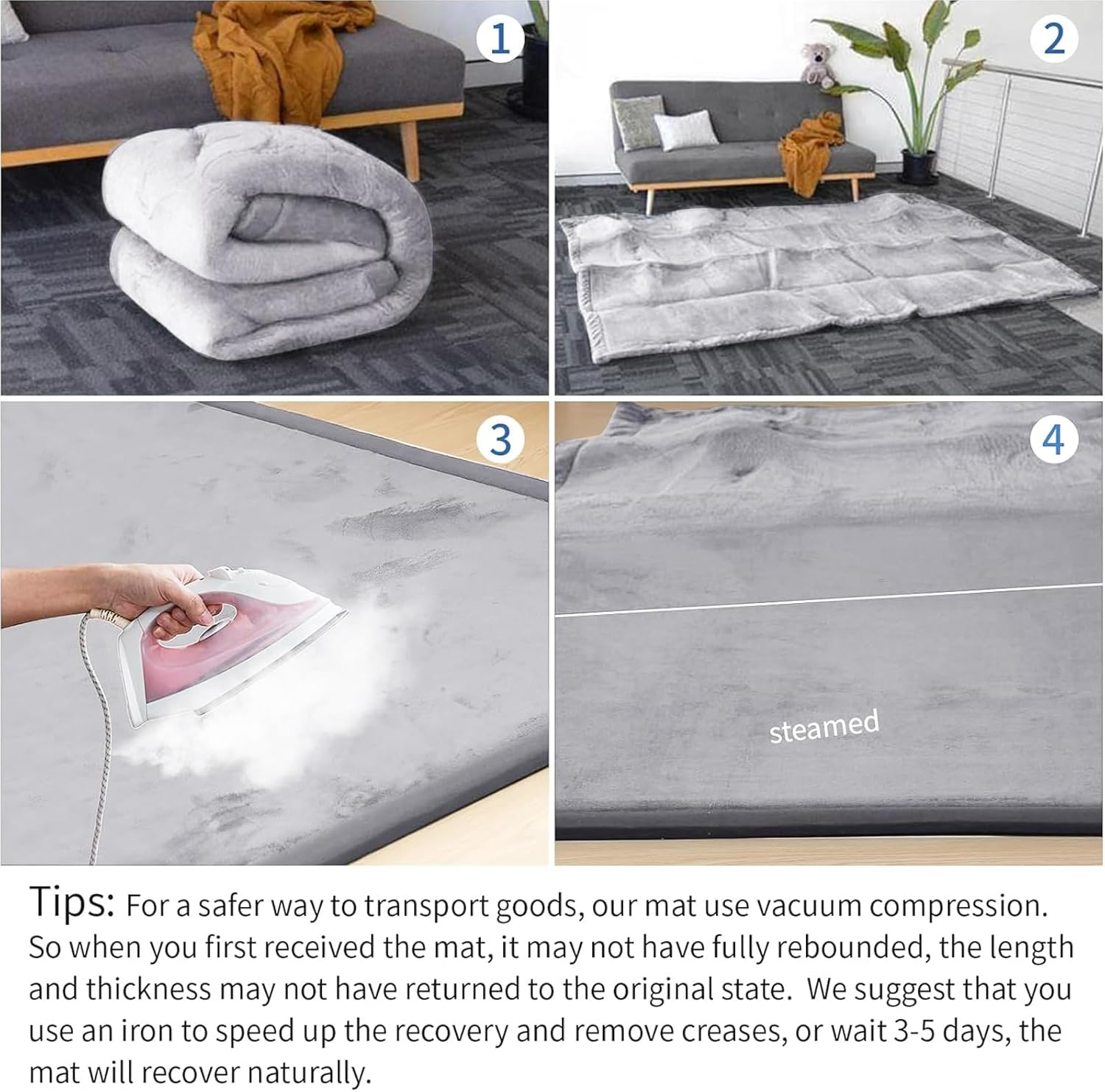 Kids Baby Play Mat, 3Cm Thick Tatami Muscle Mat, Extra Thick Foam Mat for Kids in Tatami Mat Ideal for Crawling, Tummy Time Childrens Playroom Decor, 200 * 200Cm image number 5