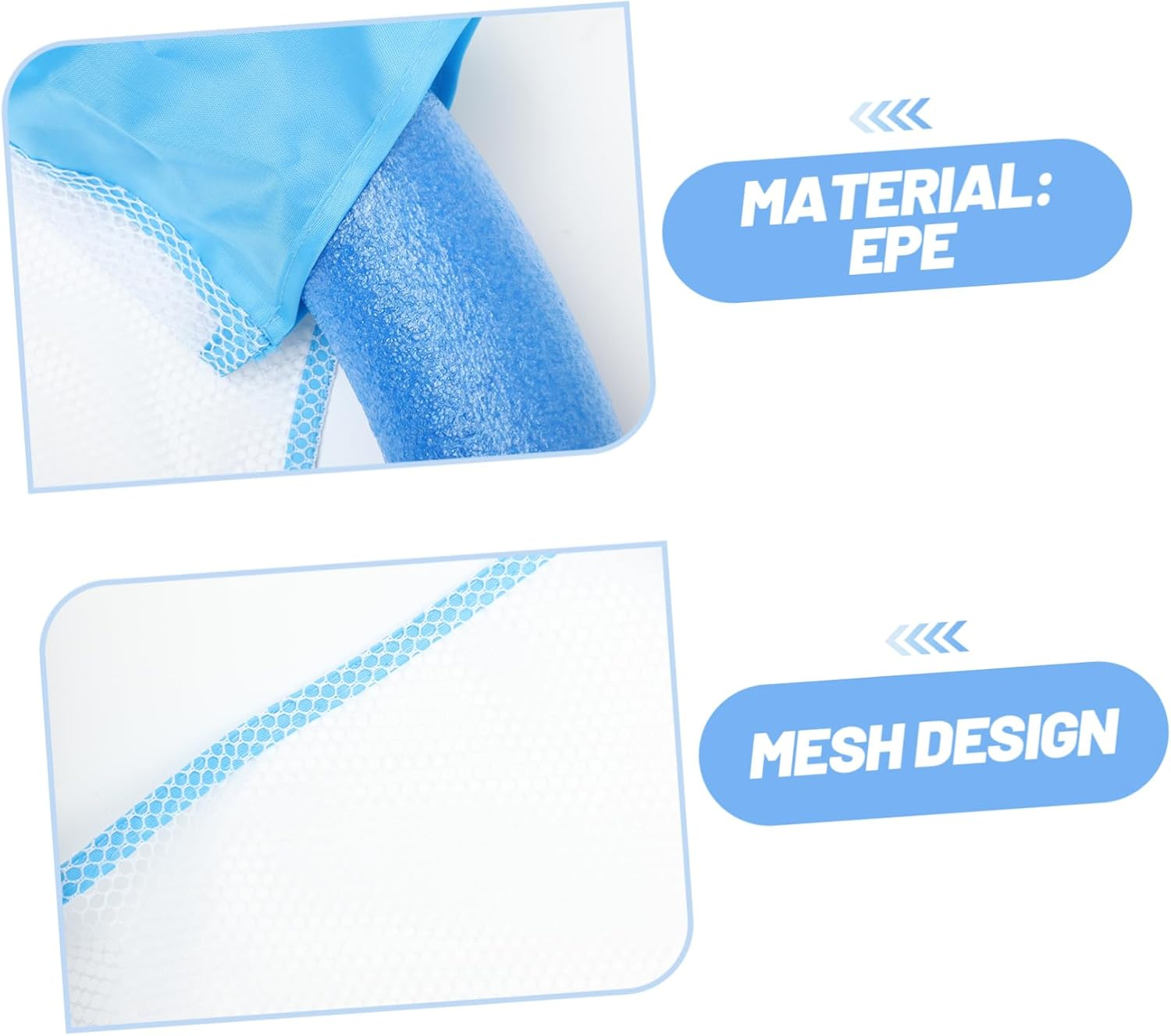 Vaguelly Swimming Floating Chair Net Pool Float for Adults and Children 6.5X150Cm Blue Water Hammock Mesh Sling Chair Noodle Sling Pool Float Swimming Accessories image number 5