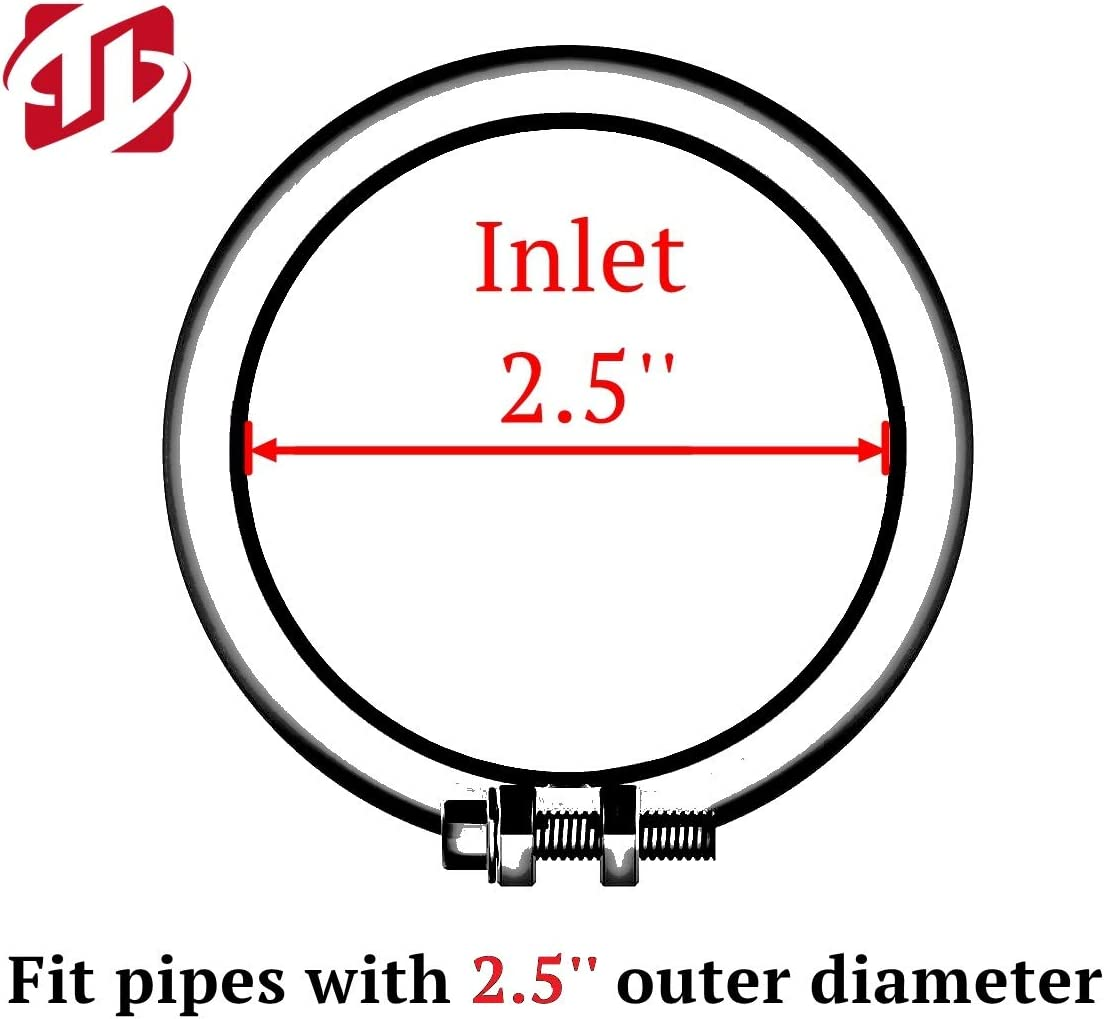 Black Exhaust Tip -2.5'' Inlet Bolt on Turn down Design - Stainless Steel Car Muffler Tips 2.5" ID X 3"OD X 9"L image number 2