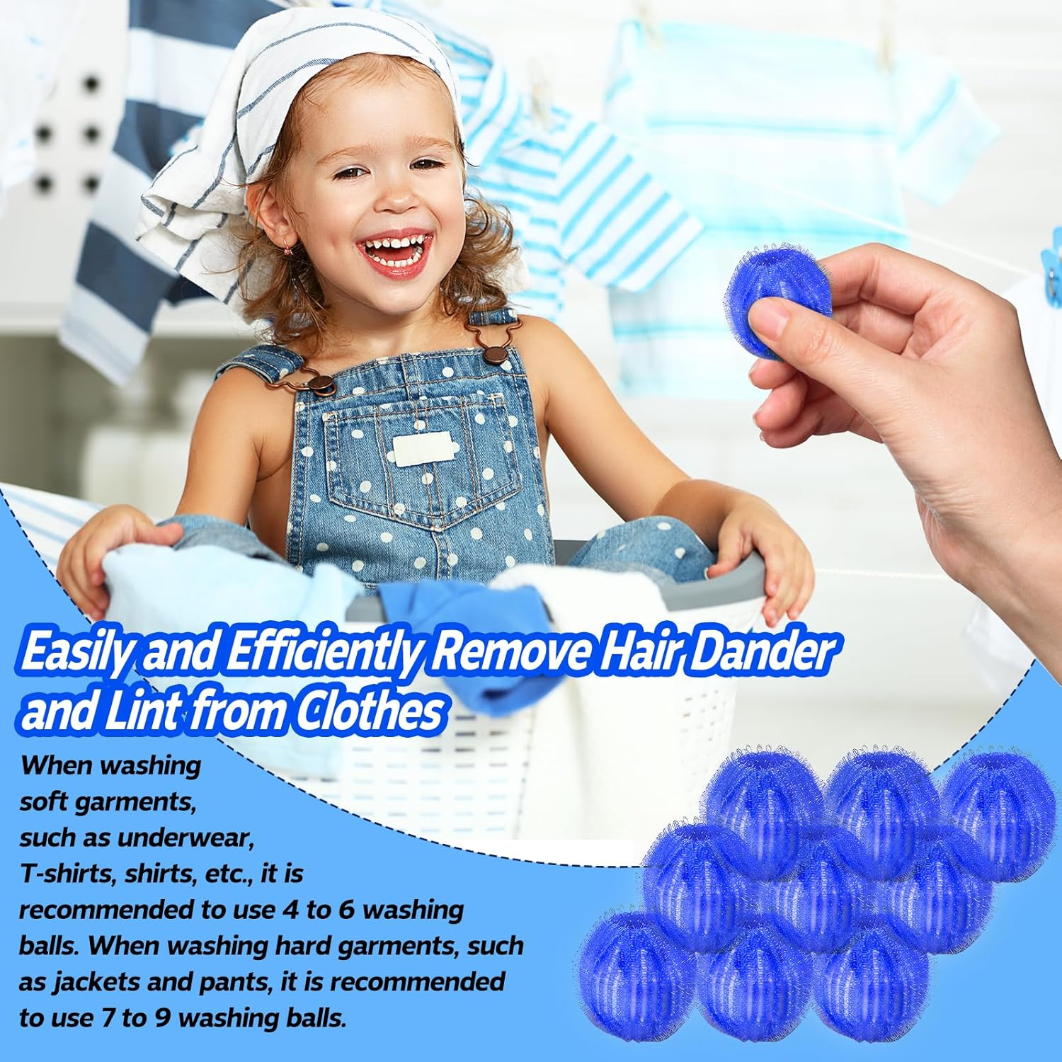 Pet Hair Remover for Laundry, 12 PCS - Reusable Dog & Cat Hair Remover Tool, Effectively Removes Pet Hair, Lint and Dander from Bedding and Clothing, Suitable for Washing Machines, Dryers image number 4