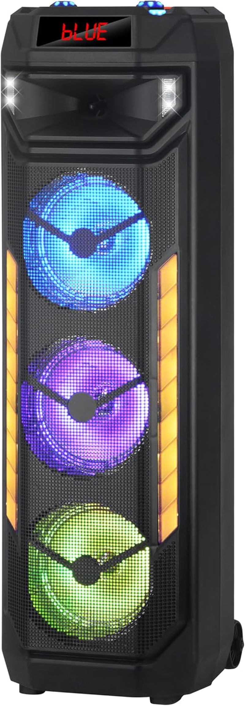 Laser 40W RGB Tower Party Speaker | Bluetooth 5.3 LED Light Show with Mic Input, USB & Microsd Playback, TWS Pairing, AUX, Recording & Remote Control image number 3