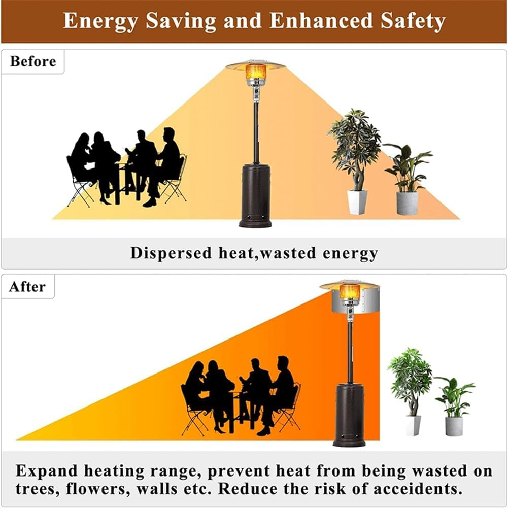 Tuperoymse Patio Heater Reflector Shield, Heat Focusing Reflector for round Natural Gas and Propane Patio Heaters Outdoor Easy Install image number 2