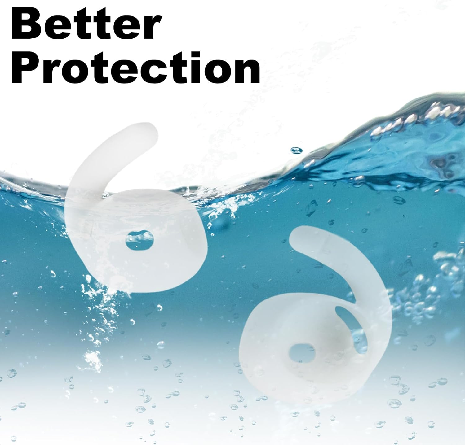 Ear Hooks for Airpods 4 (2024) [Added Storage Pouch] 4 Pairs Anti-Slip Ear Covers Silicone Accessories Compatible with Airpods 4Th Generation(White) image number 4