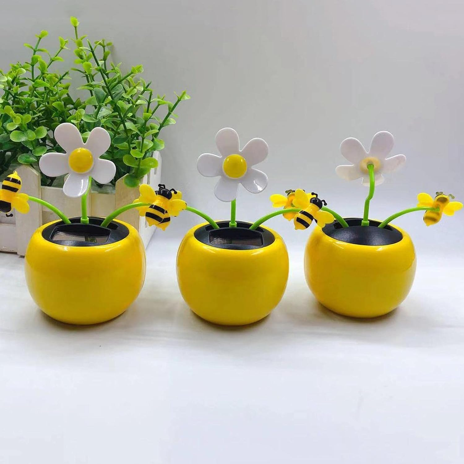 Solar Dancing Flower Pot,Creative Solar Power Desk Figures,Funny Solar Window Figures, Car Swinging Dancing Figures Car Dashboard Office Home Desk Decor image number 1
