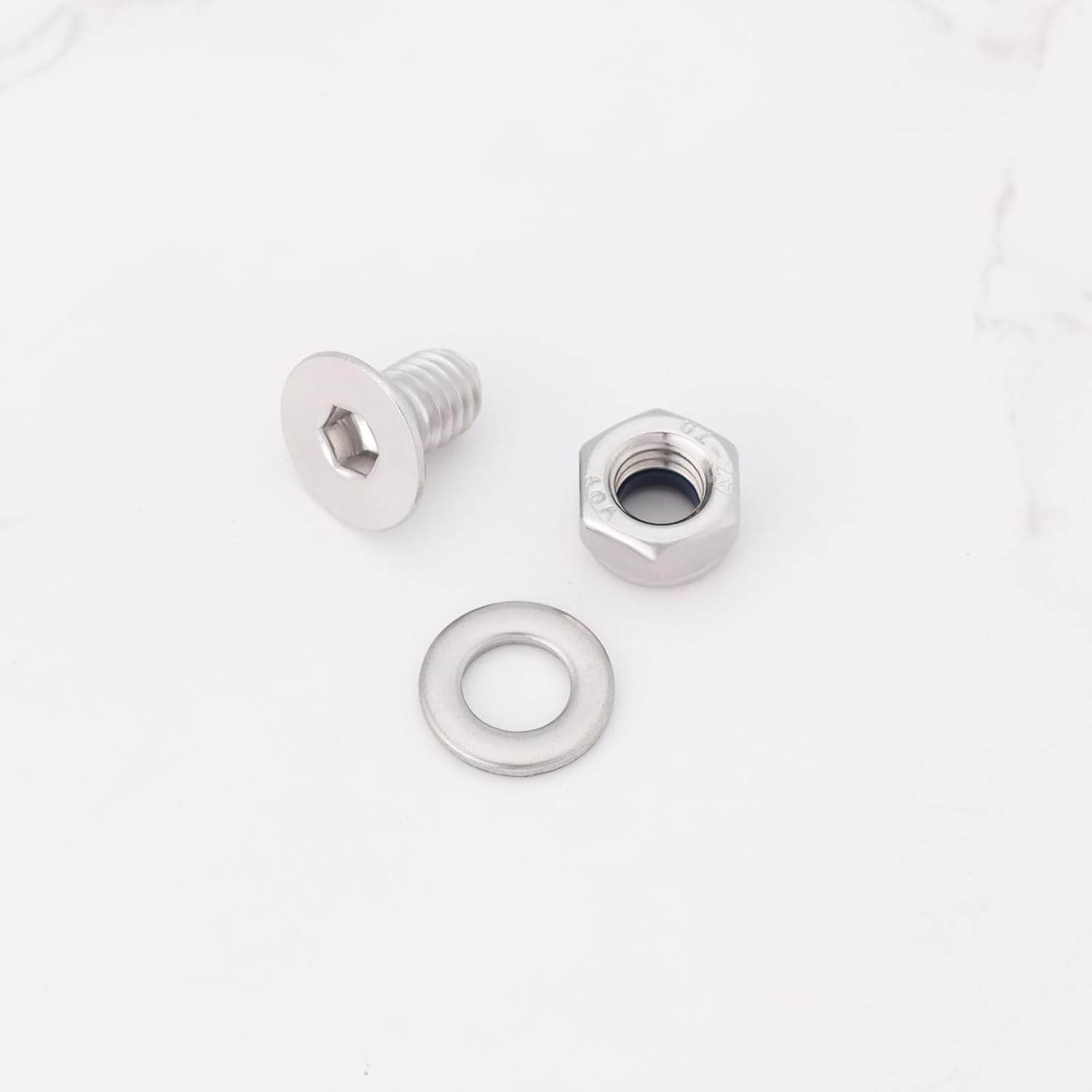 SG Store 16Pcs Countersunk Bolt and Nut Kit M3/M4/M5/M6X10Mm for Wood Drywall and Furniture Home DIY Repair Bolt+Nut+Flat Washer Silver image number 3