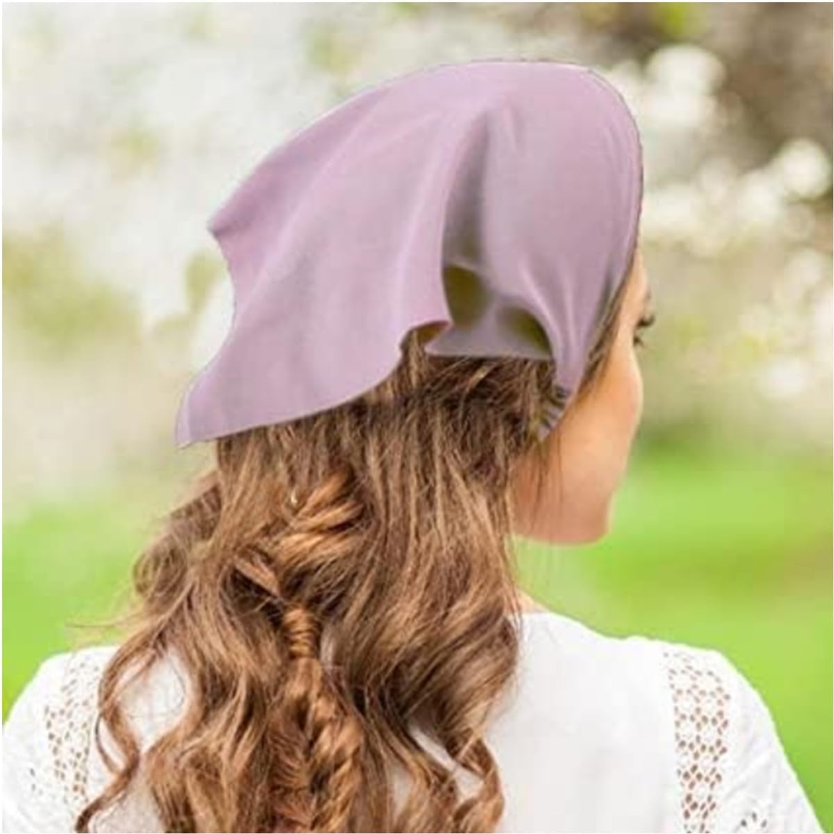 Jjiaolinin Head Scarf, 5 PCS Boho Triangle Headbands Pure Color Chiffon Head Kerchief Hair Bandanas Wide Turban Hair Scarfs Elastic Hair Band, for Women and Girls