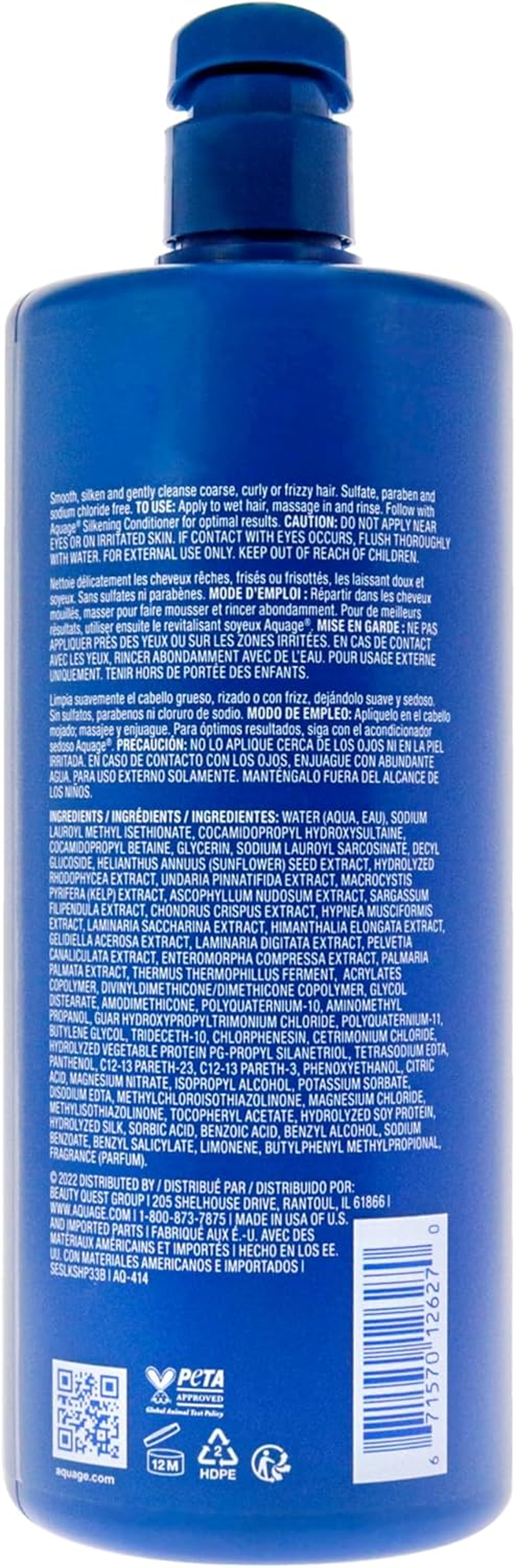 Seaextend Silkening Shampoo by Aquage for Unisex - 33.8 Oz Shampoo