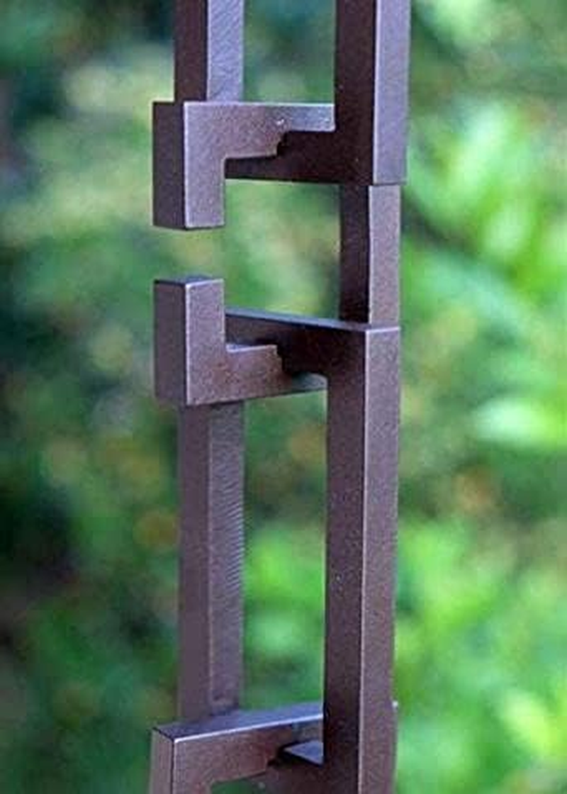 KAM Home Aluminium Artware Rectangle with Square Rain Chain with Installation Kit (Brown, 11)