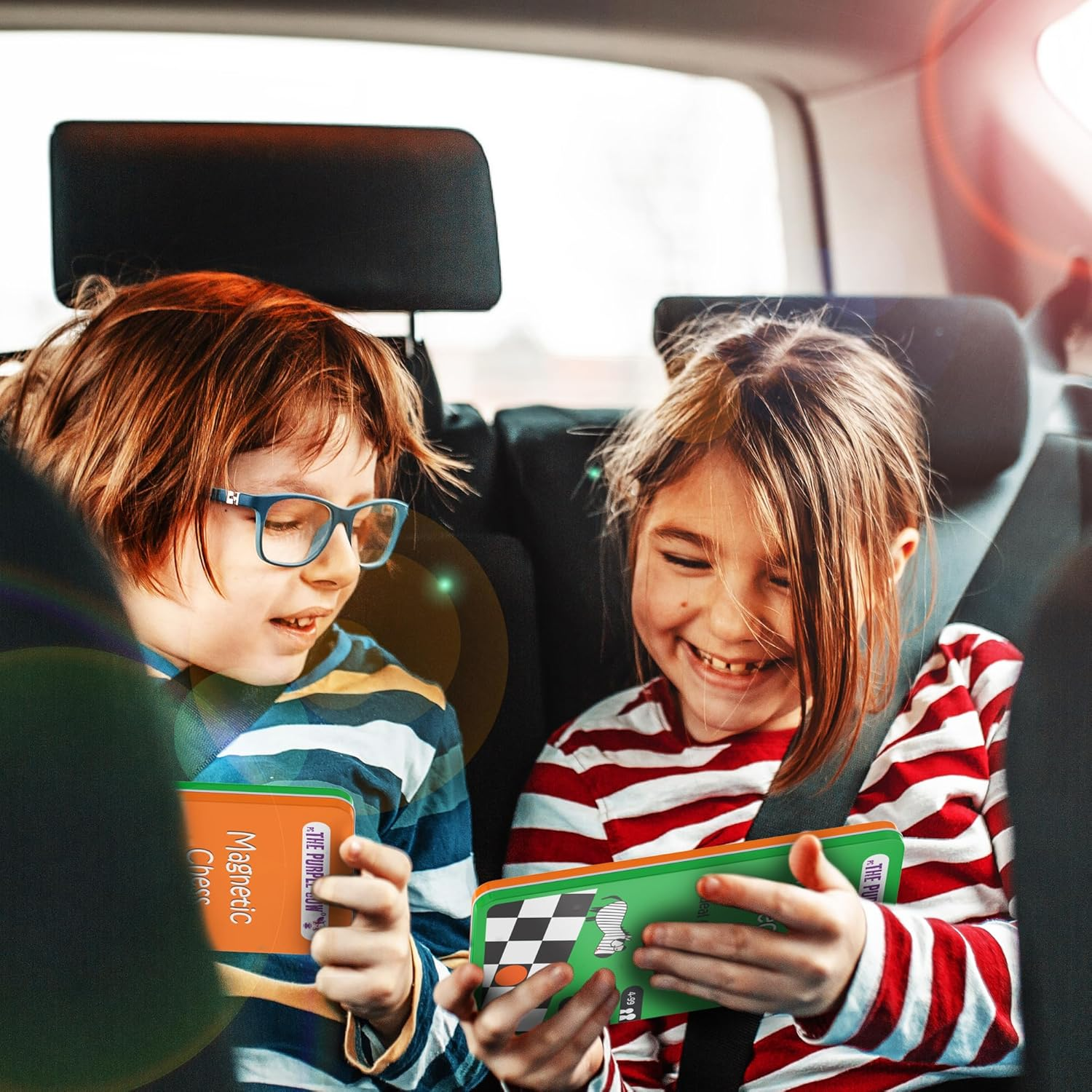 Purple Cow Checkers Magnetic Travel Game image number 5