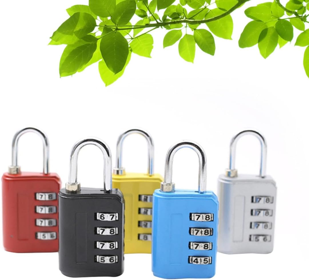 PACKOVE 5Pcs Zinc Alloy 4-Digit Combination Padlock Set for Suitcase Luggage Gym Lockers Travel Backpack Cabinet Security Locks image number 1