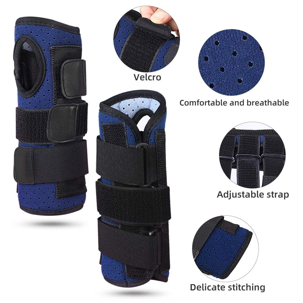 Wrist Brace, Carpal Tunnel Splint with Metal Support Strip Compression Wrist Fixator for Relieve Arthritis, Tenosynovitis, Wrist Pain, Sport Sprain (Right+Left) image number 4