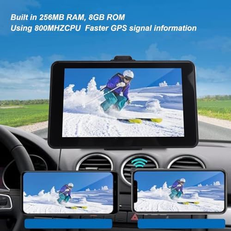 GPS Navigation Touchscreen Large Double Screen Car Truck Bus FM Broadcast Voice Reminder Portable GPS Navigation image number 1