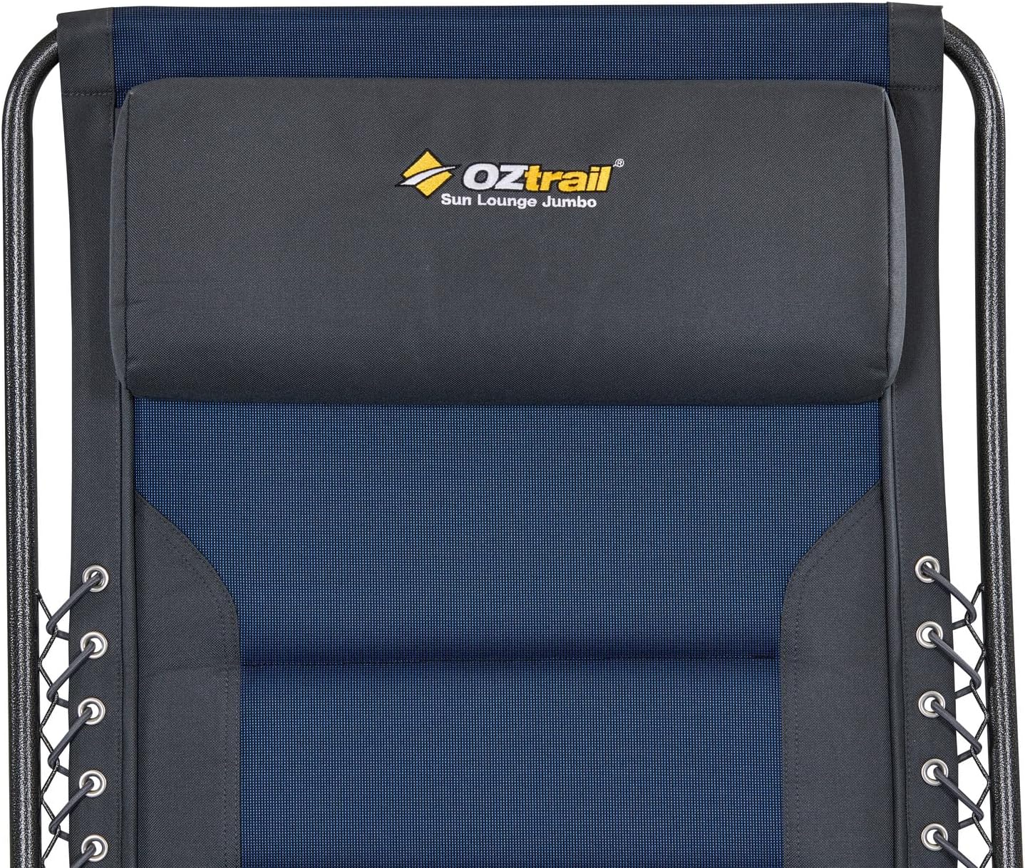 Oztrail Jumbo Sun Lounger, Navy - New Version - Relax and Recline in Style on the New and Improved Ultimate Camping Lounge image number 2
