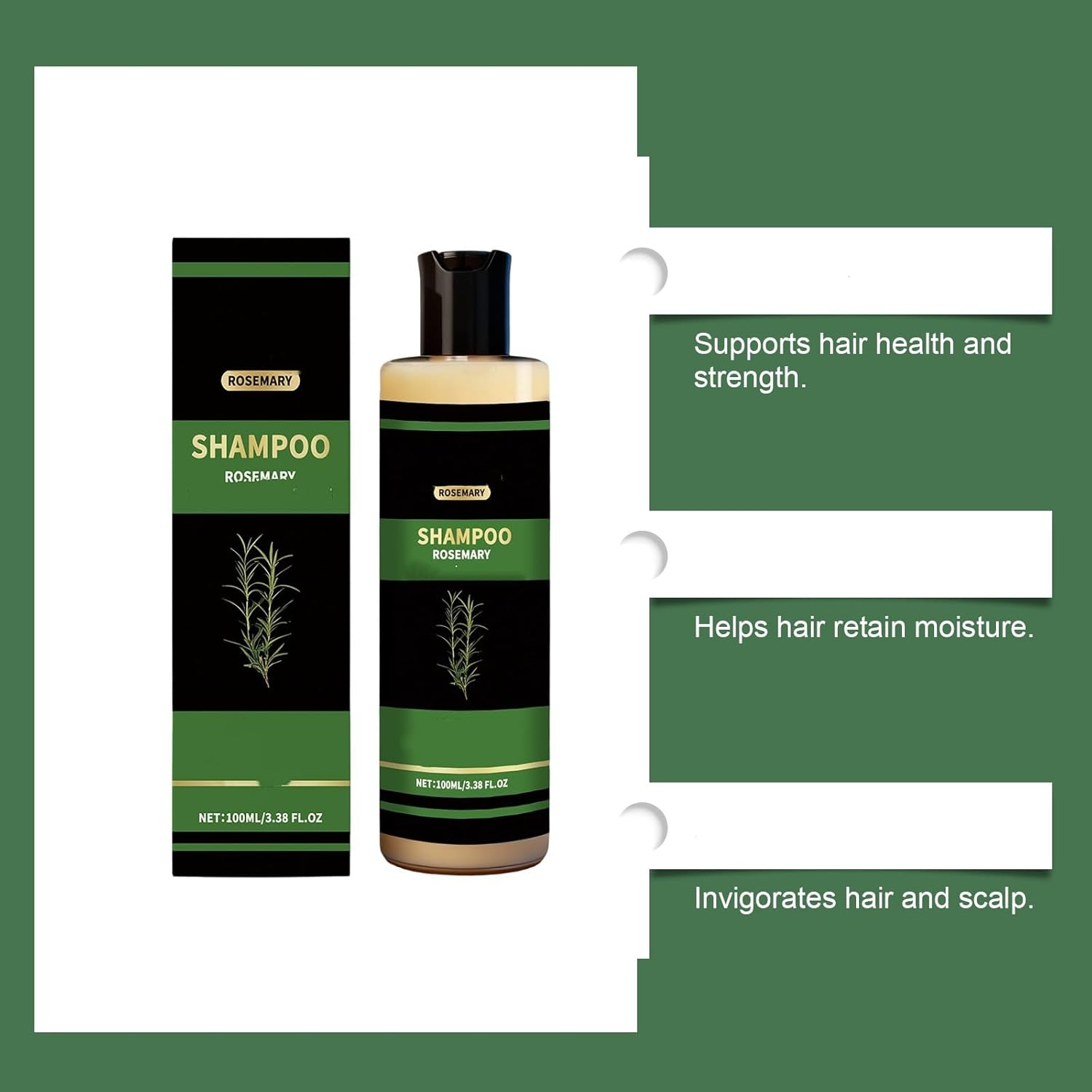 Rosemary Shampoo, Gentle Cleansing Formula for Full,Gentle and Mild,Leaves Hair Thick，Voluminous and Soft, Smoothing and Easy to Style, Long-Lasting Freshness,Lightweight (2PCS)
