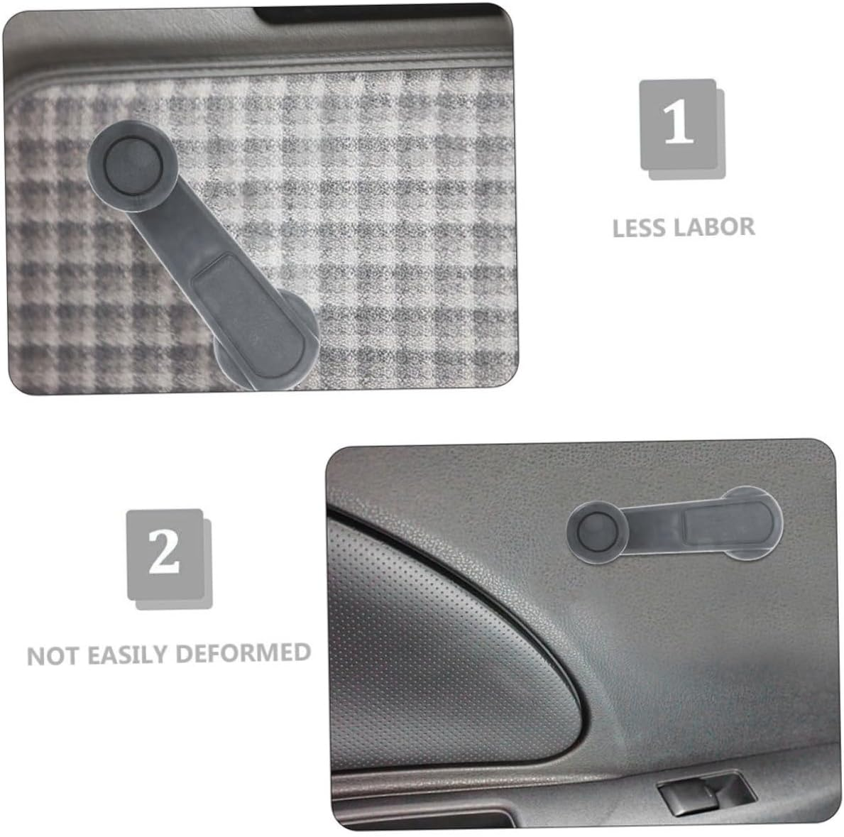 NULYLU 2Pcs Window Crank Lever Replacement for Vehicle Car Window Winder Abs Material Easy Installation and Operation Fit for Many Car Models Gray image number 2