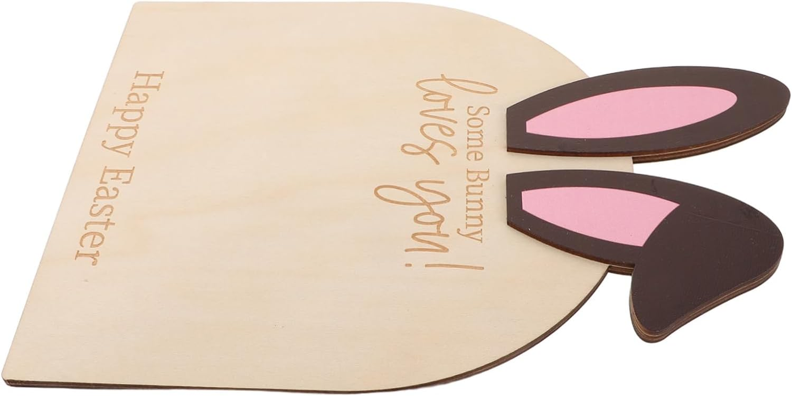 Yardwe Bunny Footprint Keepsake DIY Ornament Durable Wooden Frame for Newborn Hand and Footprint Plaque Decor for First Easter and Shower Memories