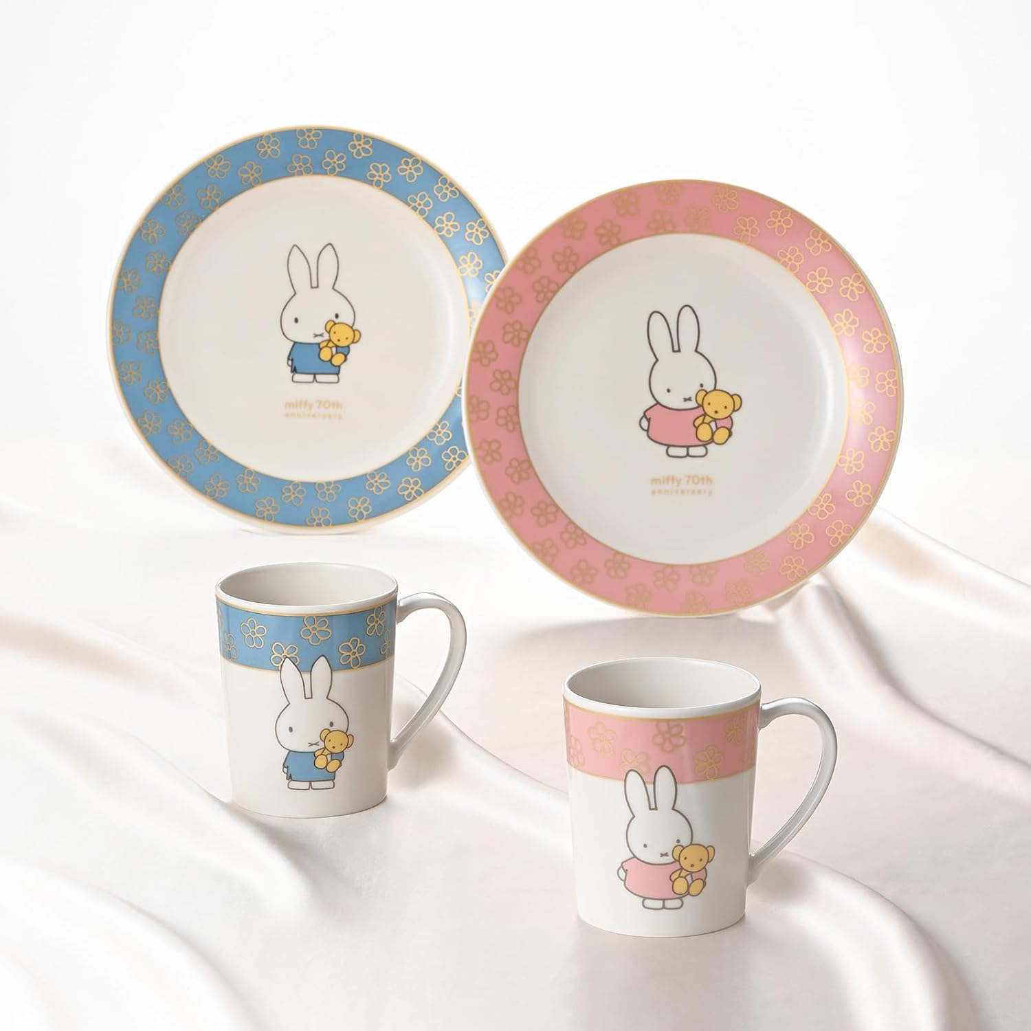 Dick Bruna Miffy 420142 70Th Anniversary Mug, Cup, Approx. 10.1 Fl Oz (300 Ml), Microwave, Dishwasher Safe, Dishware, Miscellaneous Goods, Blue, Character Goods, Tableware, Miscellaneous Goods, Made