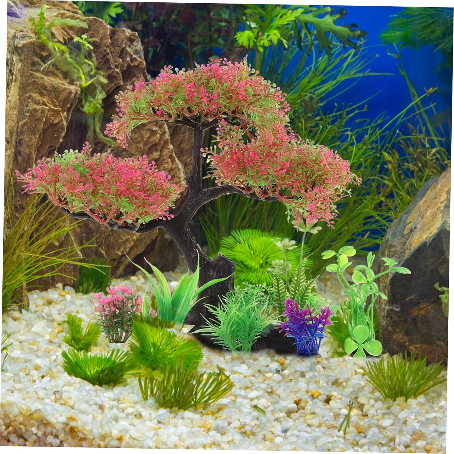 VILLFUL 1Set Aquarium Adornments Artificial Water Plants for Fish Tank Landscape Simulation Plants for Creating Natural Habitat for Pets image number 6