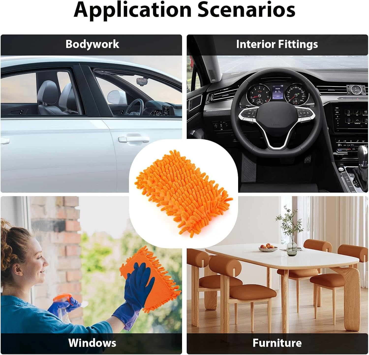 Professional Car Wash Sponge, Scratch-Free Microfiber Dual-Sided Cleaning Tool for Auto Detailing, Safe on Paint Glass Plastic Chrome Surfaces, Compatible with Car Wash Kits image number 6