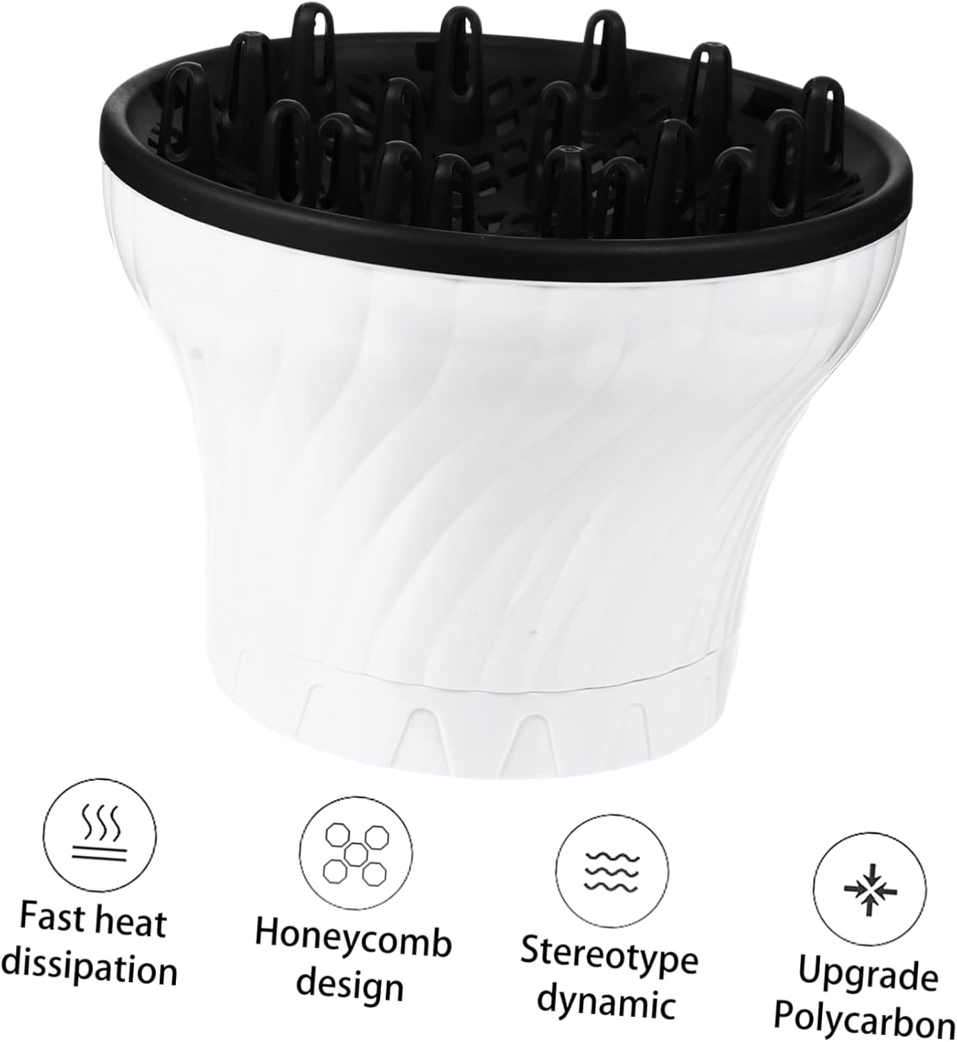 BAZEITFLOW Plastic Hair Diffuser 1-Piece Adjustable Blow Cover for Hair Types Portable and Collapsible Design for Travel and Easy Storage image number 1