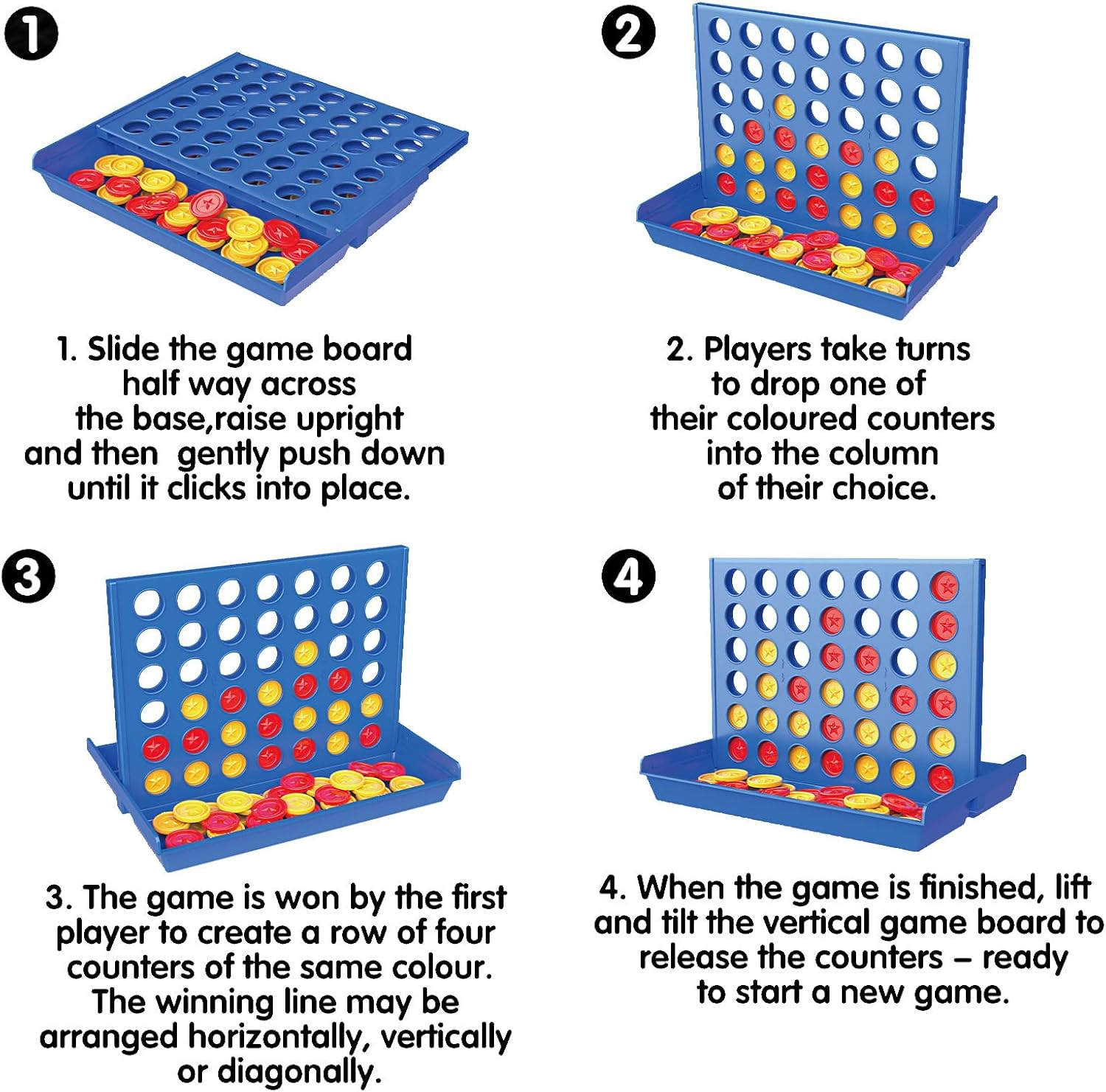 Connect Game for Kids,4 Wins Classic,Four Wins Travelling Games,4 in a Row,Strategy Game for 2 Players,Educational Toy Gifts Suitable for Children image number 5