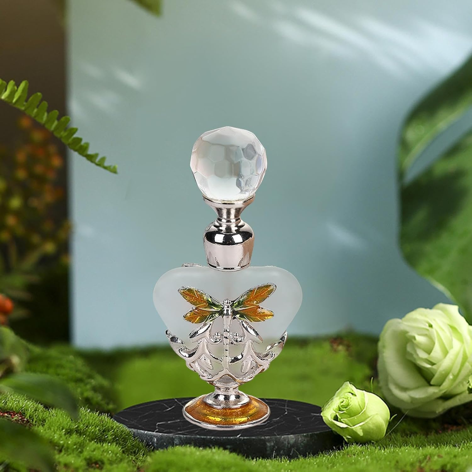 Kokiya Perfume Bottle 5Ml Small Travel Glass Perfume Bottle Decorative Fancy Essential Oil Bottles, Yellow image number 2