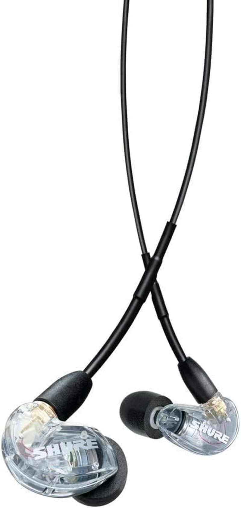 Shure AONIC 215 Wired Sound Isolating Earbuds, Clear Sound, Single Driver, Secure In-Ear Fit, Detachable Cable, Durable Quality, Compatible with Apple & Android Devices - Black