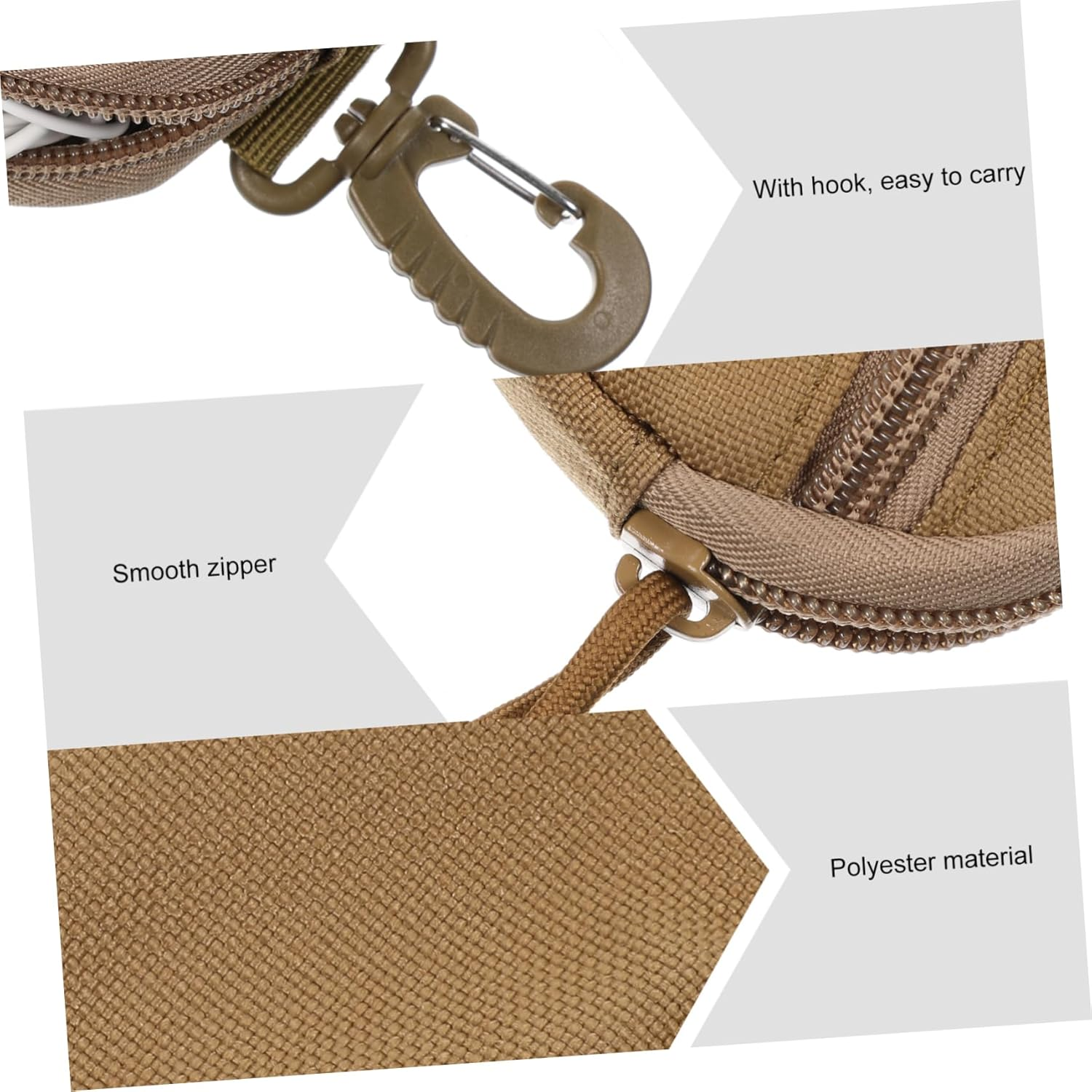 HEALEEP Sports Coin Bag Portable Storage Bag Lightweight Polyester Utility Pouch for Hiking Camping Outdoor Travel image number 1