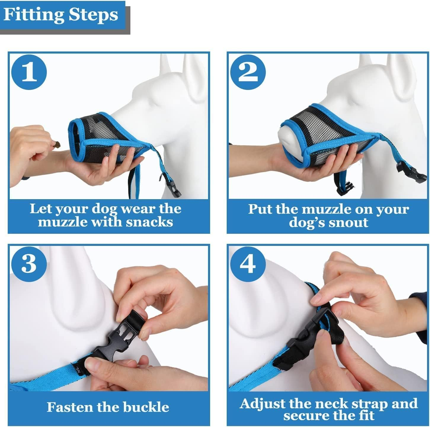 Mesh Dog Muzzle That Allows Drinking and Eating with Breathable Adjustable Loop Durable Pets Muzzle Prevent for Barking, Biting, Chewing (S) image number 1