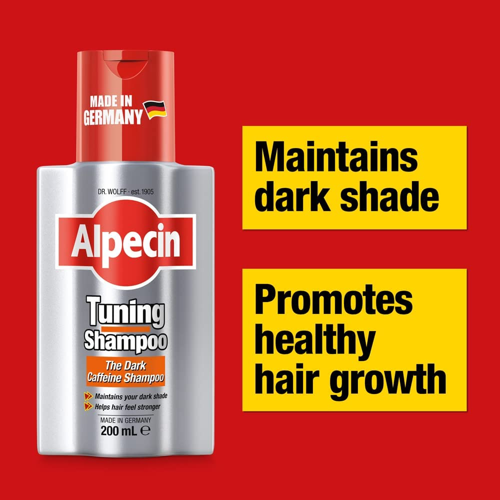 2X Alpecin Tuning Shampoo - Maintain Dark Hair - Thicker & Stronger Hair 200Ml