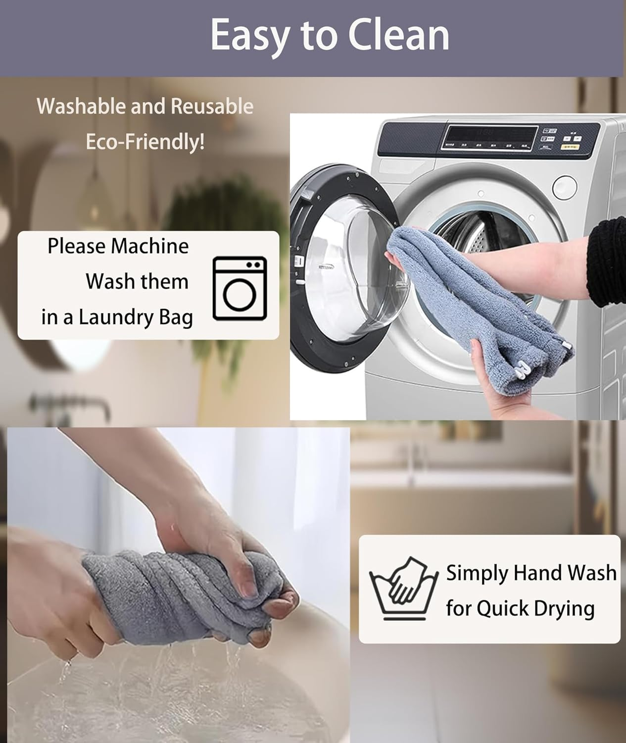 Toilet Seat Covers-3 Pieces Warmer Toilet Seat Cover with Snap-Button Fastening,Stretchable Fits for All Shape Toilet Seats,Easy Installation Washable and Reusable image number 4