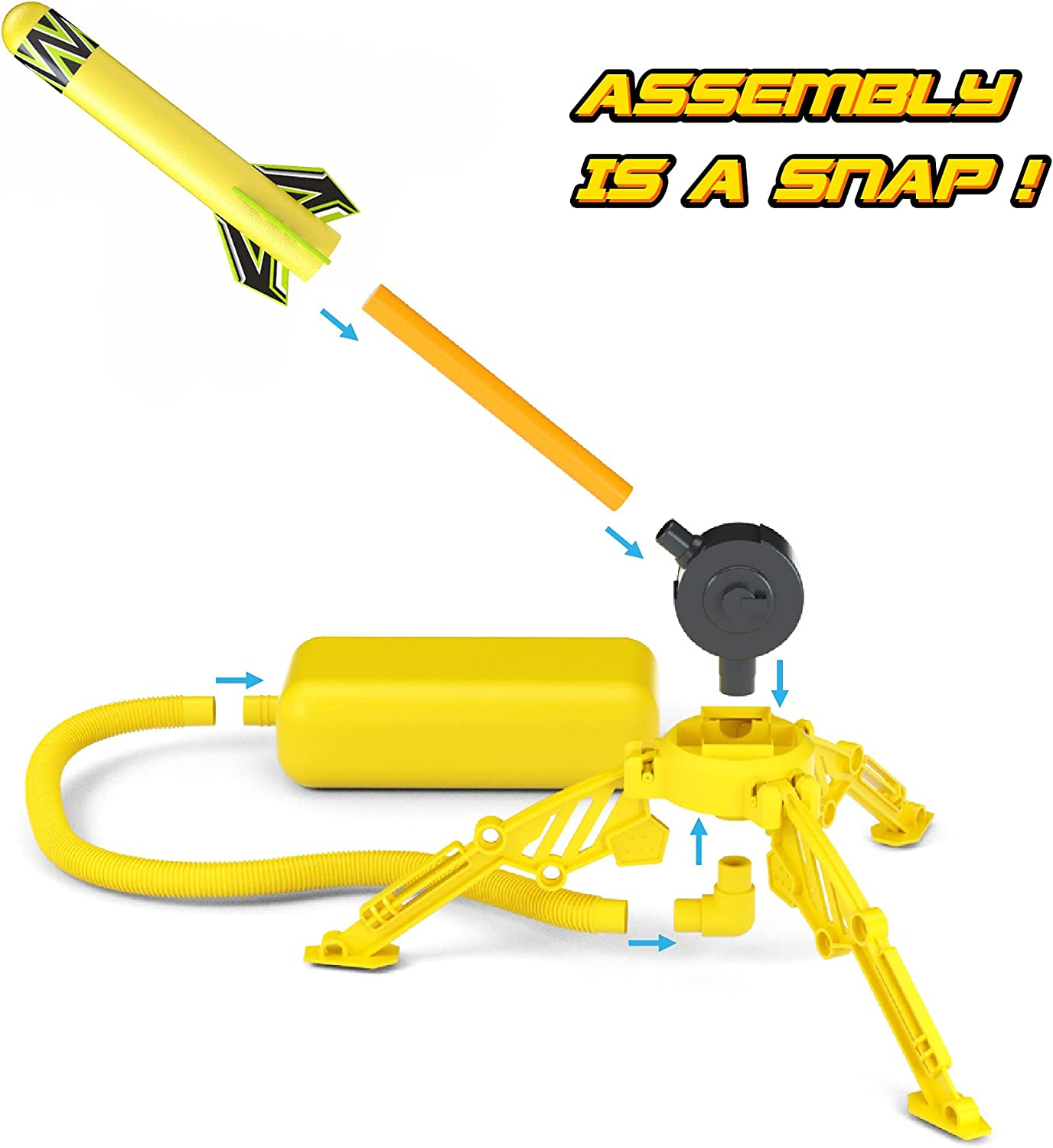 Jasonwell Toy Rocket Launcher for Kids Sturdy Stomp Launch Toys Fun Outdoor Toy for Kids Boys and Girls Age 5 6 7 8 9 10 Years Old with 6 Foam Rockets Gift